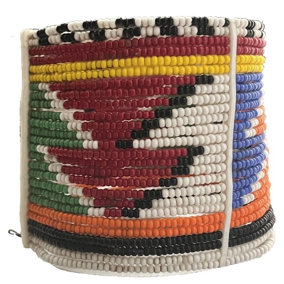 African Cuff Bracelet Beaded Maasai Tribe Handmade Tanzania Africa Bohemian New - Picture 1 of 5